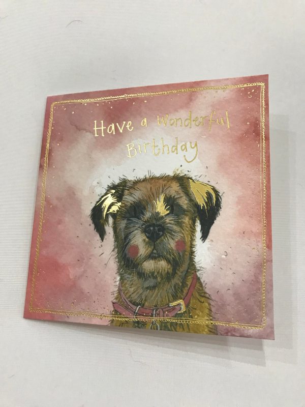 Happy Birthday Border Terrier Greetings Card 1