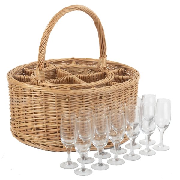 Garden Party Basket Including 12 x Champagne Glasses 1